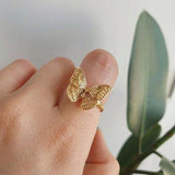 Butterfly Adjustable Open Ring