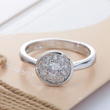 Round CZ Cluster Circle Halo Ring
