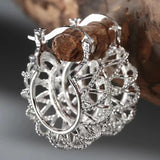 Openwork Filigree Basket Hoop Earrings