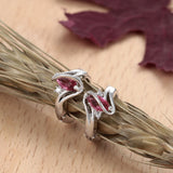 Pink Marquise CZ Bypass Huggie Earrings