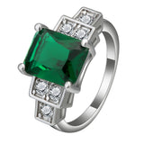 Yellow Emerald-Cut CZ Ladder Accent Ring