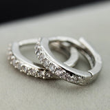 Pavé CZ Edge Huggie Hoop Earrings