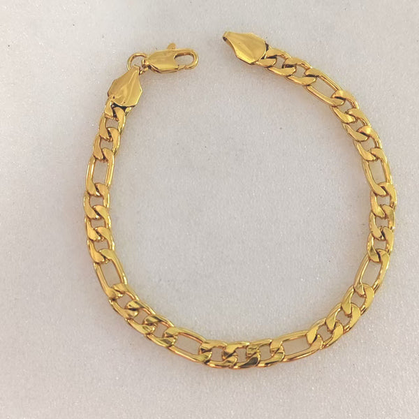 Men's Gold-Tone Figaro Chain Bracelet