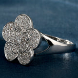 Pavé CZ Flower Blossom Statement Ring