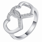 Interlocking Double Heart Pavé CZ Ring