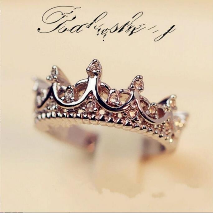 Rose Gold Tiara Crown CZ Ring