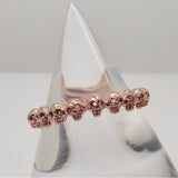 Rose Gold Tiny Skull Eternity Band Ring