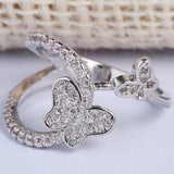 Pavé Butterfly Open Bypass Ring