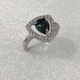 Rainbow Mystic Trillion CZ Halo Ring