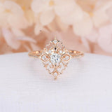 Art Deco Filigree CZ Milgrain Ring