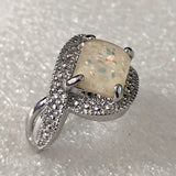 Opal-Look Square Pavé Infinity Wrap Ring