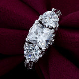 Princess-Cut Three-Stone CZ Ring