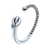 Love Knot Twisted Open Cuff Ring