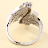 Champagne Baguette CZ Wave Wide Ring