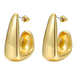 Chunky Gold Teardrop Hoop Earrings