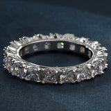 Square CZ Claw-Set Eternity Band Ring