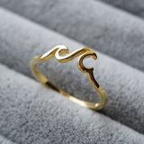Dainty Ocean Wave Gold-Tone Ring