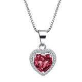 Ruby-Red Heart CZ Halo Jewelry Set