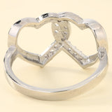Interlocking Double Heart Pavé CZ Ring