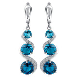 Aqua CZ Swirl Drop Jewelry Set