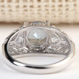Rainbow Mystic CZ Three-Stone Filigree Ring