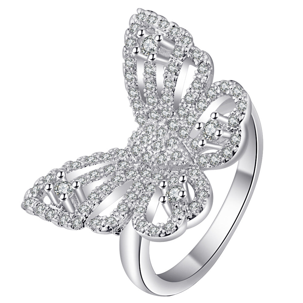 Butterfly CZ Pave Wrap Ring