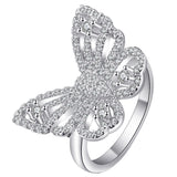 Butterfly CZ Pave Wrap Ring