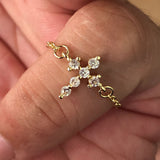 Dainty CZ Cross Chain Ring