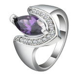 Purple Marquise CZ Horseshoe Pavé Ring