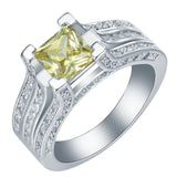 Yellow Princess CZ Multi-Row Pavé Ring