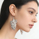 Leaf Cluster Statement Drop Earrings