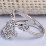 Pavé Butterfly Open Bypass Ring