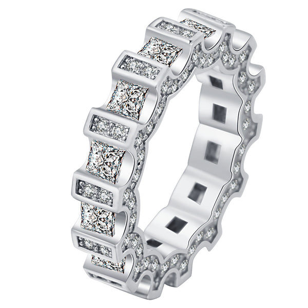 Princess-Cut CZ Channel Eternity Ring