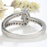 Marquise CZ Blue-Accent Split Band Ring