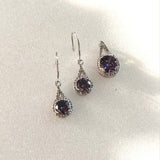 Clear CZ Angel Tear Hook Drop Earrings