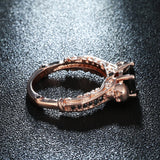 Black CZ Skull Filigree Solitaire Ring