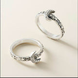 Engraved Crescent Moon Band Ring