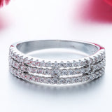 Triple Row CZ Pave Band Ring