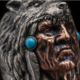 Chief & Wolf Head Sculpted Ring