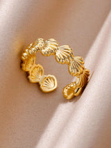 Seashell Scallop Adjustable Open Ring