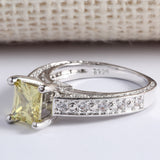 Yellow Princess-Cut CZ Pavé Band Ring