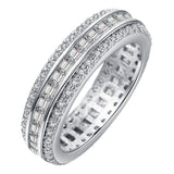 Triple-Row Baguette CZ Eternity Band Ring