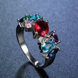 Multicolor Mixed-Cut CZ Cluster Ring