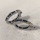 Blue Opal-Look Inlay Hoop Earrings