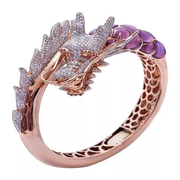 Rose Gold Pave Dragon Wrap Ring