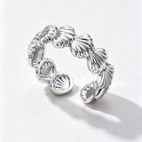 Seashell Scallop Adjustable Open Ring