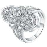 Pave CZ Openwork Lace Shield Ring
