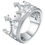 Heart Lock Crown CZ Ring