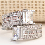 Princess and Marquise CZ Multi-Row Ring