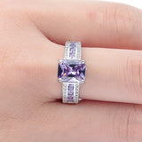 Lavender Princess-Cut Channel Ring